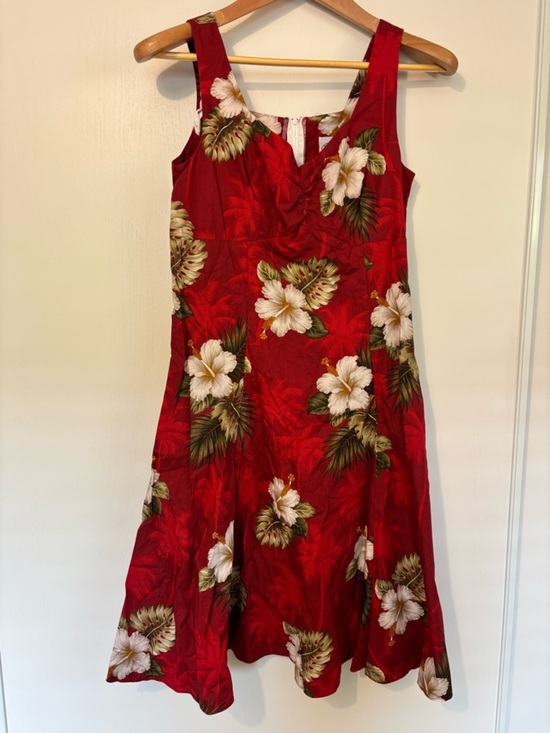 Pacific Legend Dresses & Skirts - Vintage Hawaiian Dress Floral Size Medium Hibiscus Red Sleeveless Travel Island
